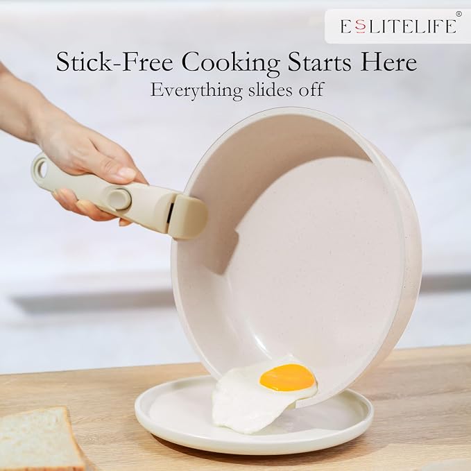 ESLITE LIFE Nonstick Ceramic Frying Pans Skillets Set - Image 5