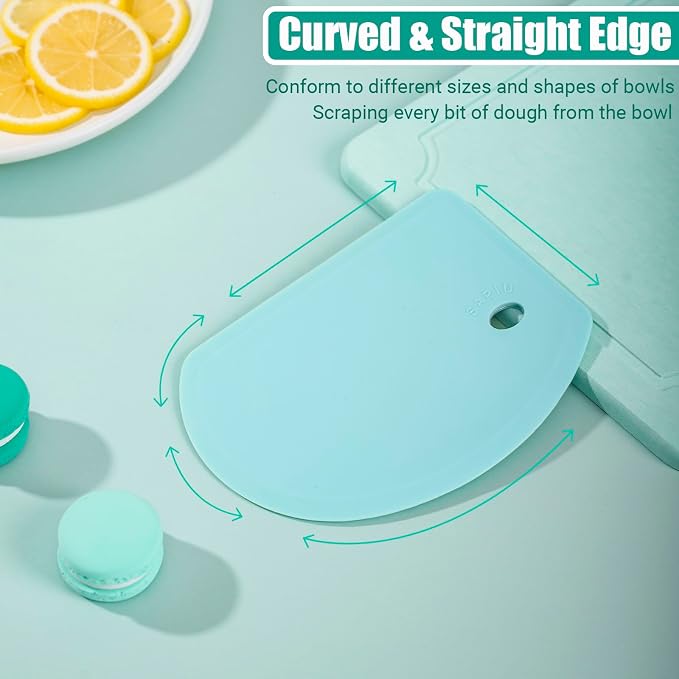 Silicone Dough Scraper with Stainless Steel Sheet, Curved Edge Flexible Bowl - Image 4
