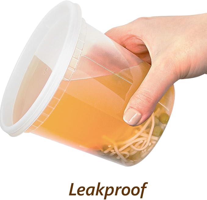 DuraHome Deli Containers with Lids 24oz. Leakproof 30 Sets BPA-Free Plastic - Image 3