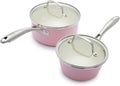 GreenLife Artisan Healthy Ceramic Nonstick, 1QT and 2QT Saucepan Pot Set by GreenLife