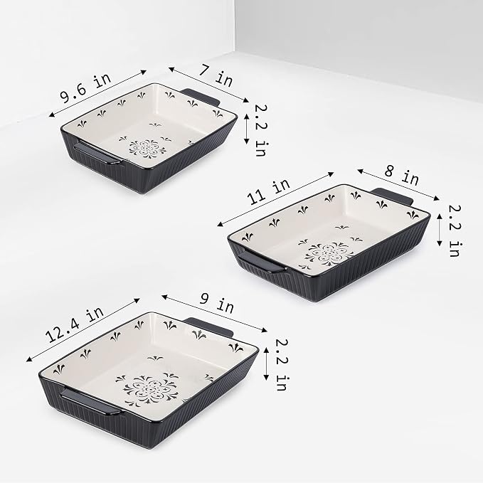 Baking Dishes Bakeware Set Ceramic Casserole Dish, Rectangular Shape, Oven safe - Image 2