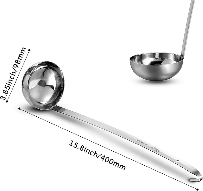 meekoo 3 Pieces Stainless Steel Ladle Soup Handle Ladle - Image 2