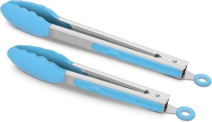 2 Pack Silicone Kitchen Tongs – 9" & 12" Set, Heat Resistant up to 500°F by ALLWIN-HOUSEWARE