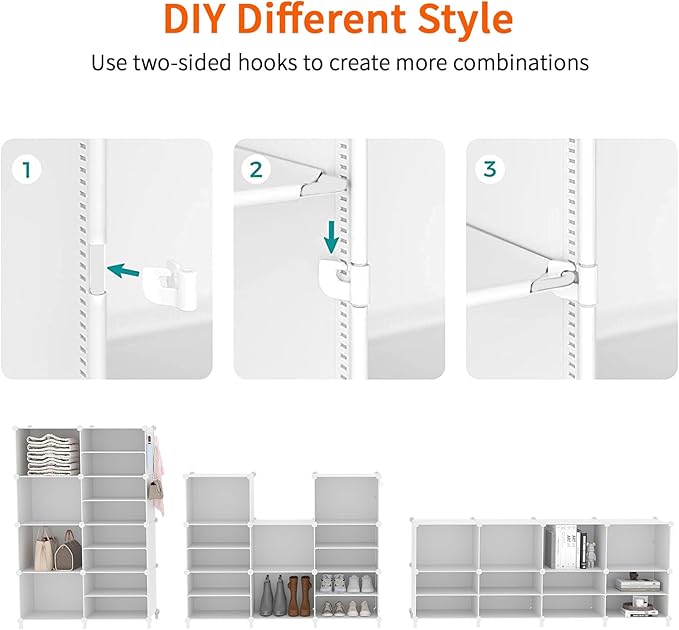 AWTATOS Closet Organizer 8 Cube Storage Shelves Closet Clothes Organizers and - Image 7
