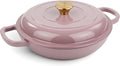 Vintage Style 3 Quart Enameled Cast Iron Braiser, Non Stick Enameled Cast Iron by Unknown
