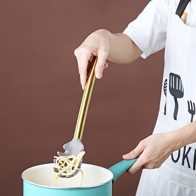 Gold Spaghetti Spoon, Berglander Non-stick Silicone Pasta Server - Image 7