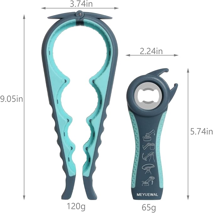 Jar Opener, 5 in 1 Multi Function Can Opener Bottle Opener Kit - Image 4