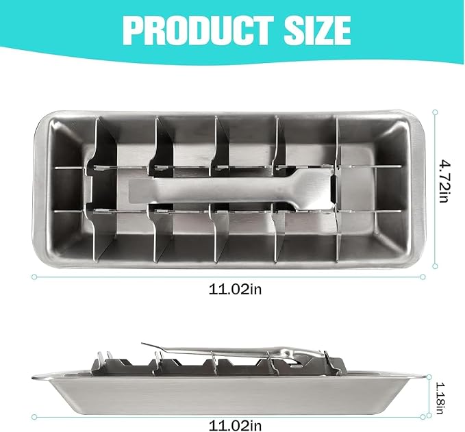 Stainless Steel Ice Cube Trays for Freezer - Image 2
