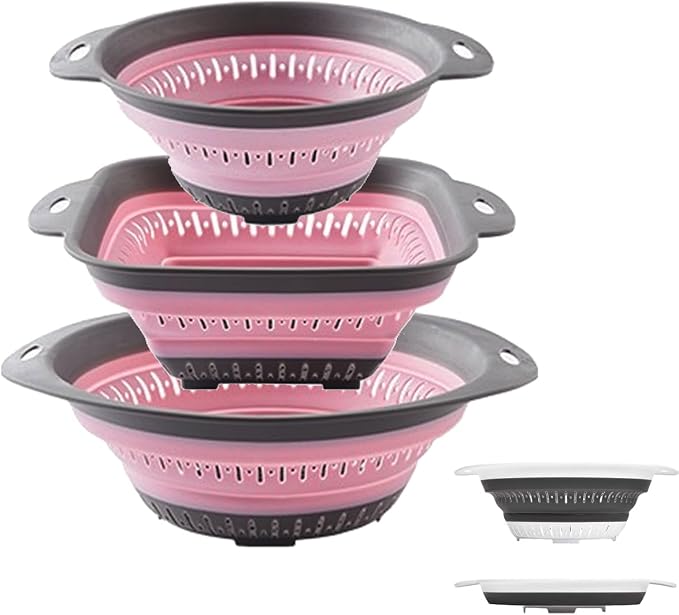 Collapsible Colander and Strainer, Silicone Strainer Colanders & Food Strainers by LogFaadCoi