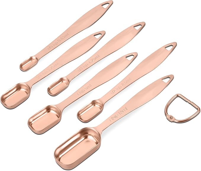 Accurate 18/8 Stainless Steel Measuring Spoons, Heavy Duty Good Handle Set of 6 - Image 2