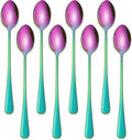 7.5 Inches Rainbow Stainless Steel Ice Tea Spoon, Colorful Cocktail Mixing Spoon by DEHOVKitchen