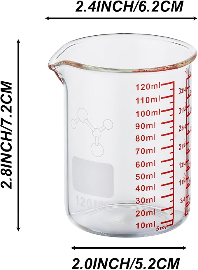High Borosilicate Glass Measuring Cup-V-Shaped Spout, 120ml Glass Measuring - Image 8