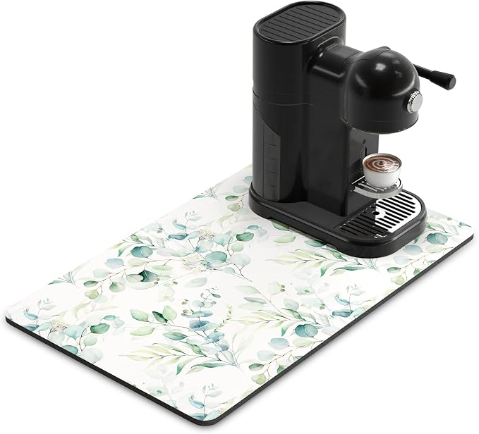 Rnivvi Coffee Mat, Hide Stain Rubber Backed Absorbent Dish Drying Pad by Rnivvi