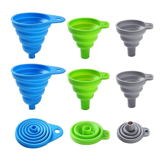6 Pack Silicone Collapsible Funnels by Unknown