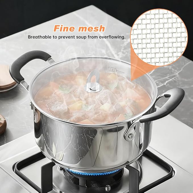 Splatter Screen for Frying Pan, 3 Pack Stainless Steel Extra-Fine Mesh Grease - Image 4