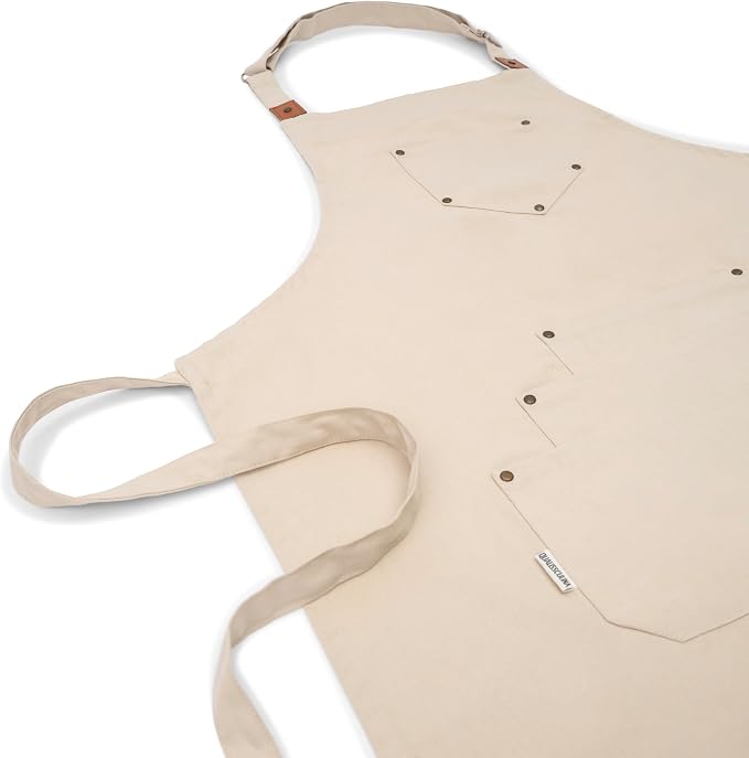 Cotton Canvas Apron for Women & Men – Adjustable Neck Strap & Waist Ties - Image 8