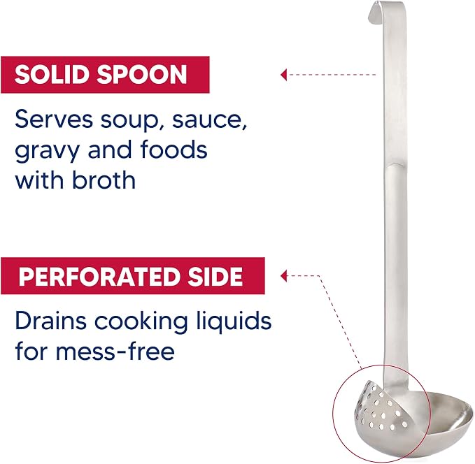 HIC Kitchen Oval Straining Ladle - Image 2