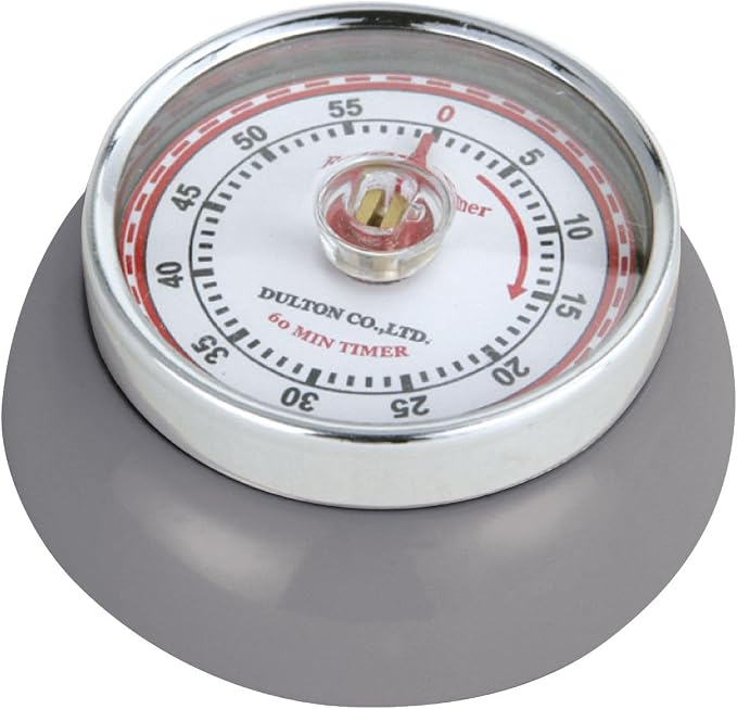 Zassenhaus Magnetic Retro 60 Minute Kitchen Timer, Cool Gray by Zassenhaus
