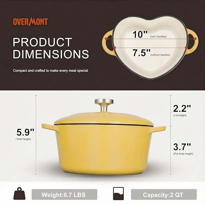 Overmont Enameled Cast Iron Dutch Oven - Image 5