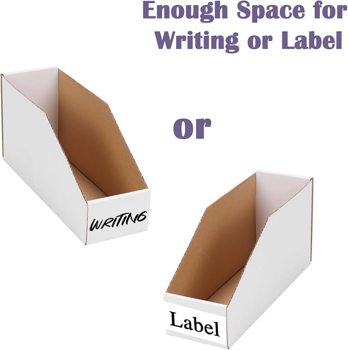 EXYGLO Cardboard Storage Bins 35 Pack, 9.4x3x4.5 Inch Cardboard Boxes, - Image 4
