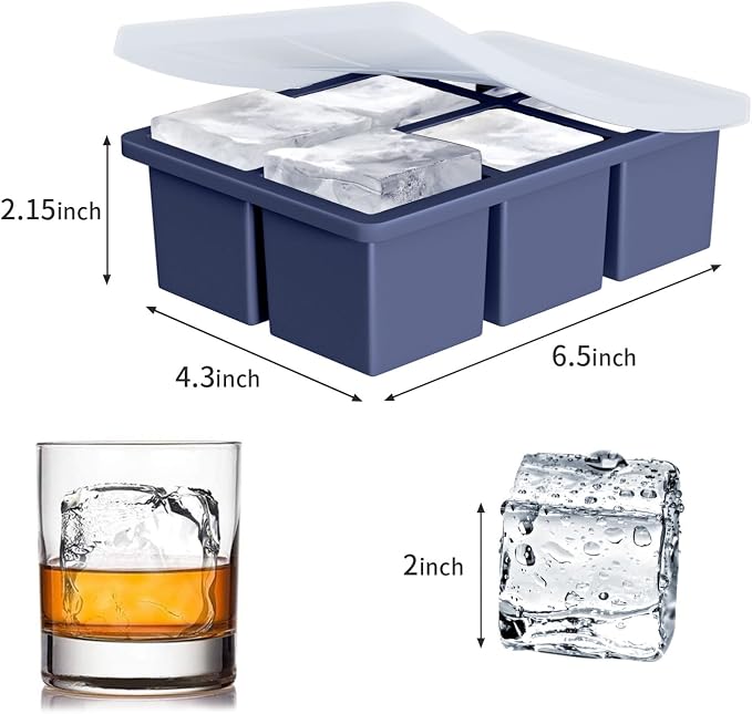 Large Ice Cube Tray for Whiskey: FDDBI Silicone Ice Cube Trays - Image 5