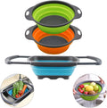 QiMH Collapsible Colander Set of 3-2 PC 4 Quart and 1 PC 6 Quart Over the Sink by Qimh