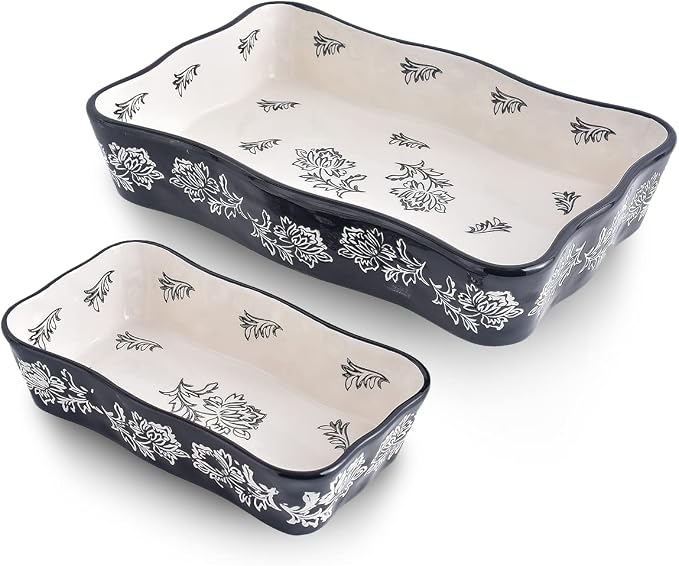 Wisenvoy Baking Dish Casserole Dish Ceramic Lasagna Pan 2-Pcs Bakeware Sets by wisenvoy