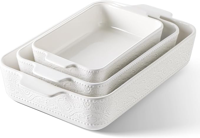 Ceramic Baking Dish Set of 3, Casserole Dishes by IntoYourHouseOntoYourTable