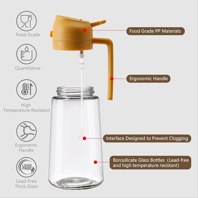 SWEET VIEW Oil Sprayer for Cooking, 16oz/470ml 2 In 1 Glass Olive Oil Sprayr & - Image 5