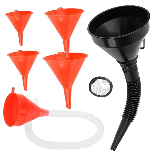 6 Pcs Automotive Funnels Set, Plastic Fuel Funnels by Unknown
