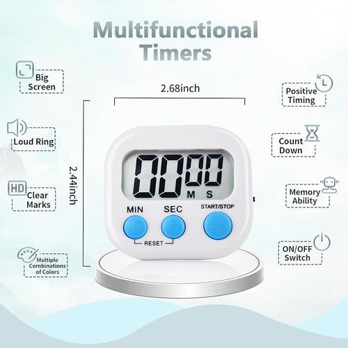 6 Pack Digital Kitchen Timer Magnetic Digital Timer - Image 2