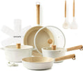 SENSARTE 14Pcs Ceramic Nonstick Cookware Set, Non-toxic Healthy Pots and Pans by SENSARTE