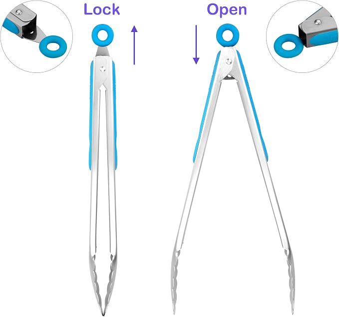 304 Stainless Steel Kitchen Cooking Tongs - Image 3