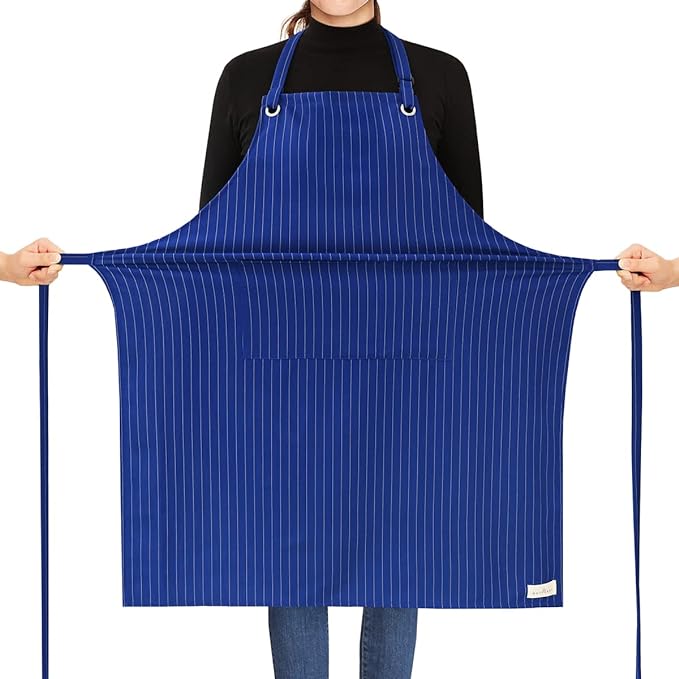 ROTANET Stripe Stretch Apron for Men Women Chef Big and Tall Large Striped by ROTANET