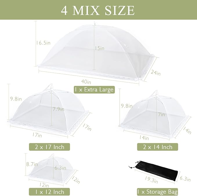 7Pack Various Size Pop-up Food Tents Food Covers - Image 5