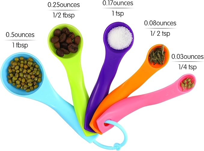 Frienda 20 Pieces Colorful Plastic Measuring Cup Spoons - Image 2
