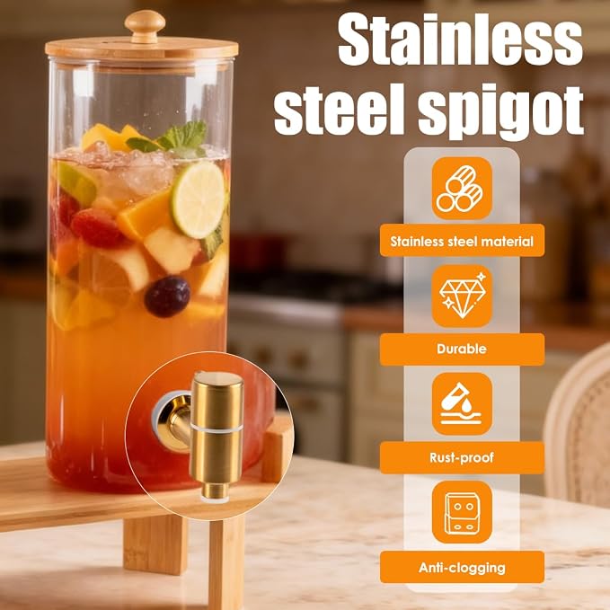 2 Gallon 2 Pack large Glass Drink dispenser - Image 7