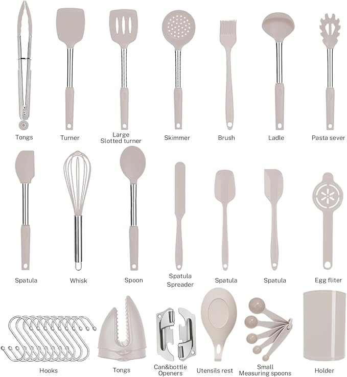 Silicone Kitchen Cooking Utensils Set - Image 4