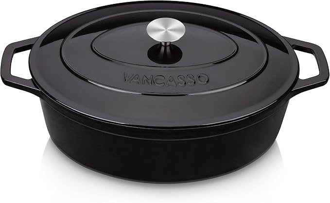 vancasso Enameled Cast Iron Oval Dutch Oven, 9.3 Quart by vancasso