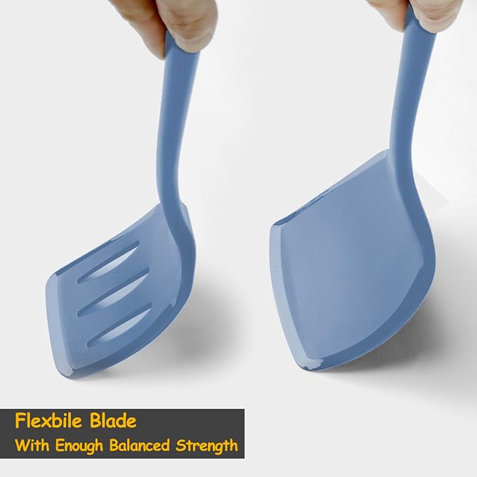 Silicone Spatula Set, 600°F Heat Resistant Silicone Spatula Turner Flipper - Image 5