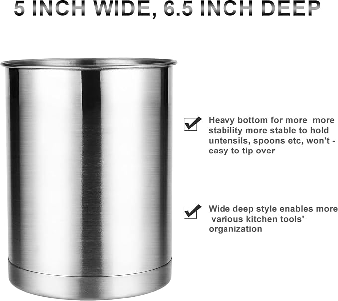 KSENDALO Stainless Steel Utensil Holder - Image 6