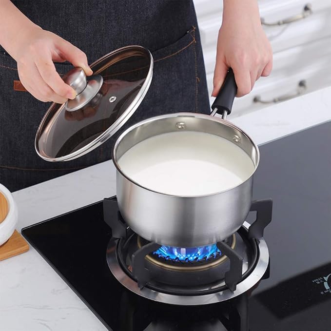 P&P CHEF 2 Quart Saucepan Small Pot, Stainless Steel Saucepan - Image 7
