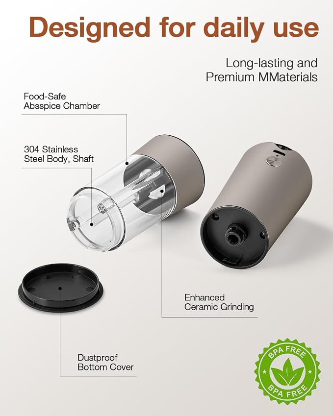 Electric Salt and Pepper Grinder Set - Image 4