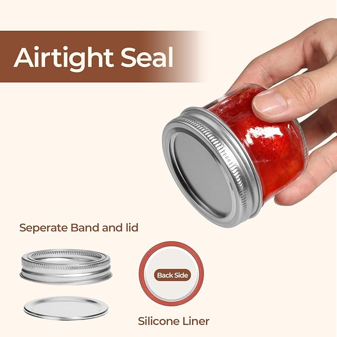 ComSaf Small Regular Mouth Mason Jars Bulk 4oz 24PCS Mini Mason Containers - Image 3