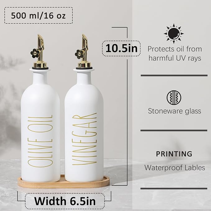 HOMCDALY 16oz Olive Oil Dispenser Bottles - Image 3