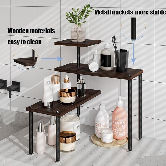 Countertop Organizer Organization 3 Tier Kitchen Corner Shelves Adjustable - Image 4