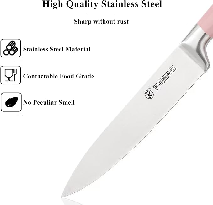 Pink Kitchen Knife Set, 9-Piece - Image 3