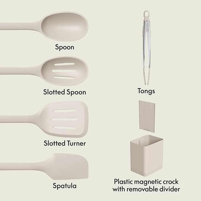 bella 6-Piece Modular Tool Set, Slotted Spoon, Crock - Image 2