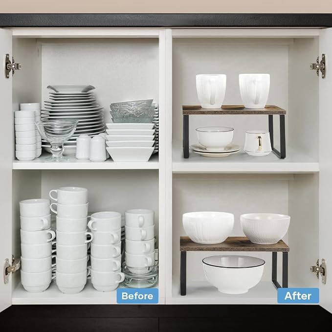 NEX Kitchen Cabinet and Counter Shelf Organizer, Shelf Riser - Image 4