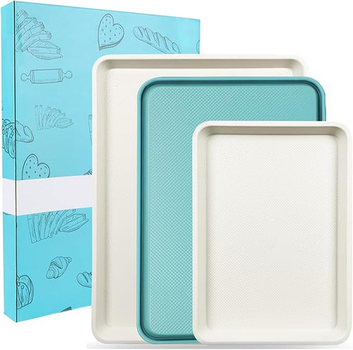 3-Pack Blue Ceramic-Coating Baking Sheet Pans, PFOA/PFOS/PTFE-Free Nonstick by Spmarkt-EasyBakingHome